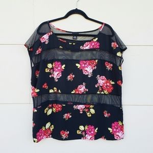 Torrid Floral Mesh Block Blouse Plus Size 1